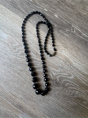Unavailable—— Vintage necklace with black multifaceted beads